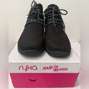 Ryka Charisma Water Resistant Mud Repellent Lace-up Ankle Boots Black New Sz 9M